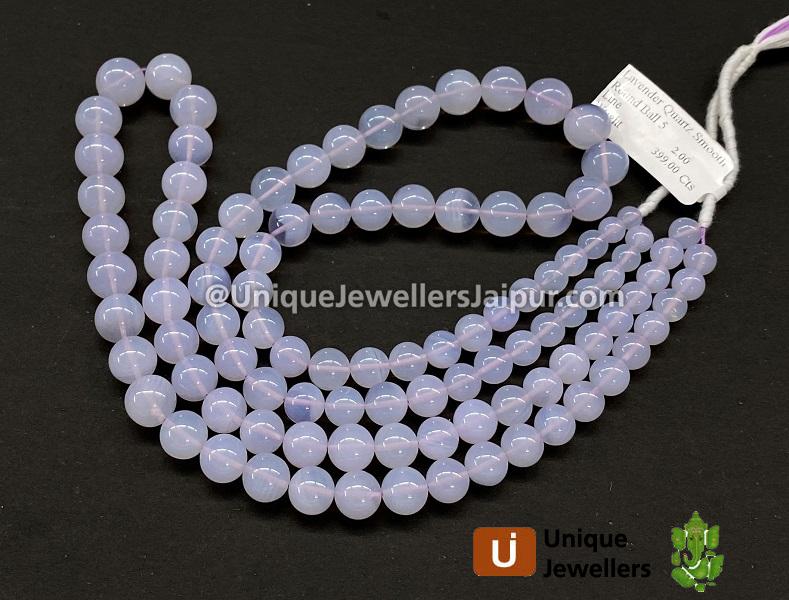 Lavender Quartz Or Scorolite Smooth Round Balls Beads